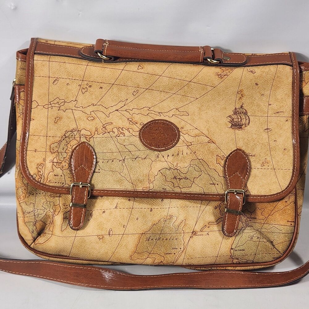 The Columbus Collection by Bagoda World Map 500th Anniversary Messenger Bag Vtg